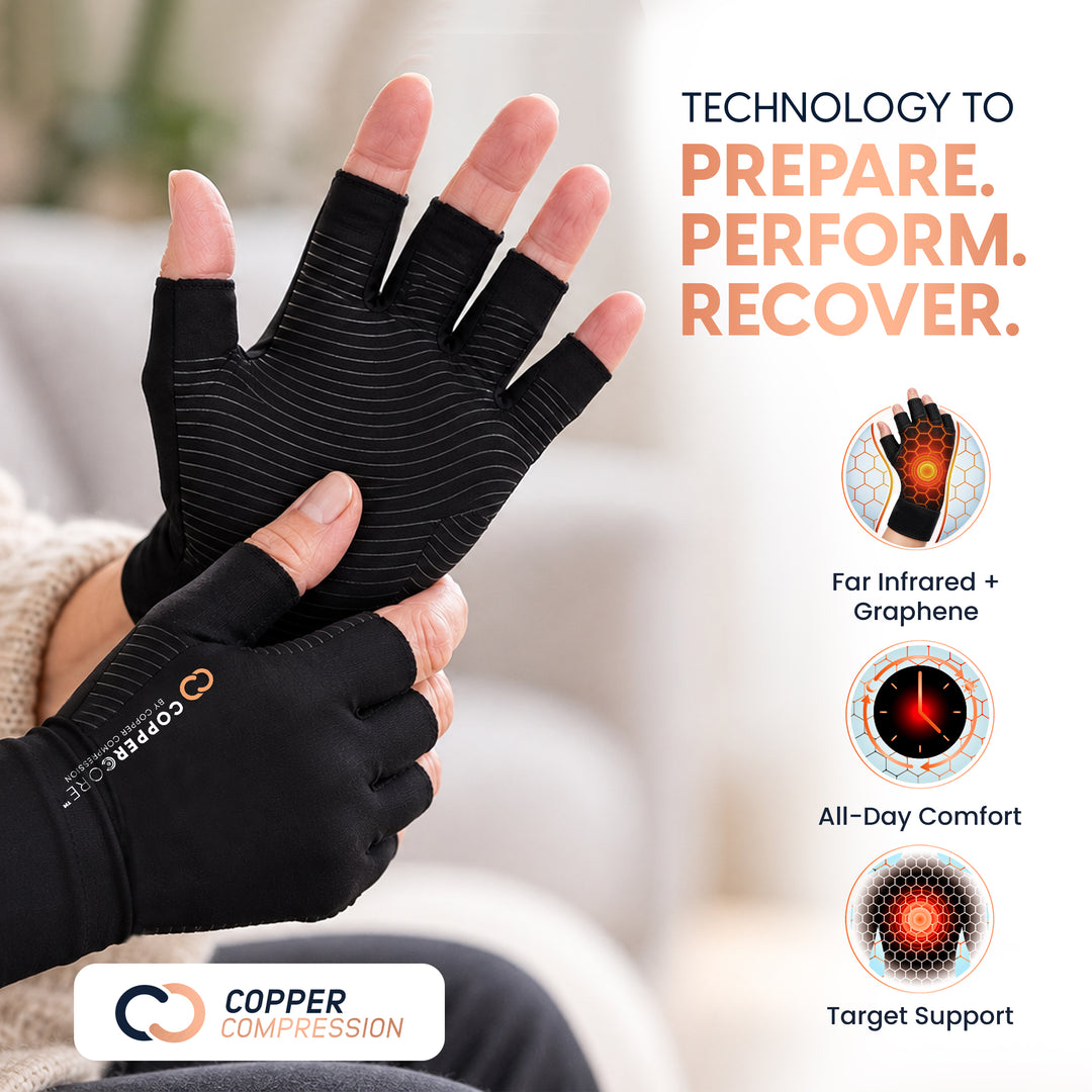 CopperCore™ Infrared Energy Half Finger Gloves by Copper Compression