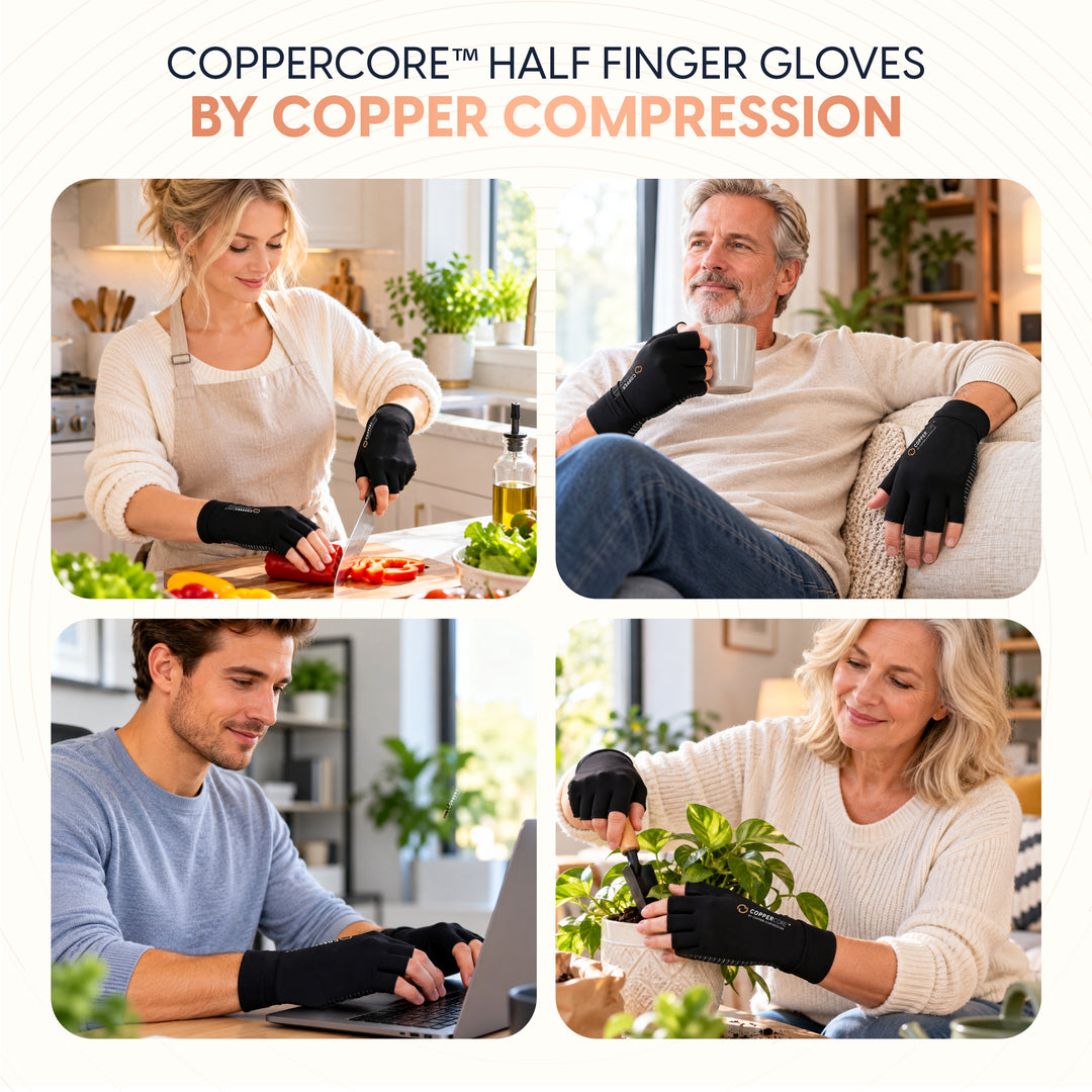 CopperCore™ Infrared Energy Half Finger Gloves by Copper Compression
