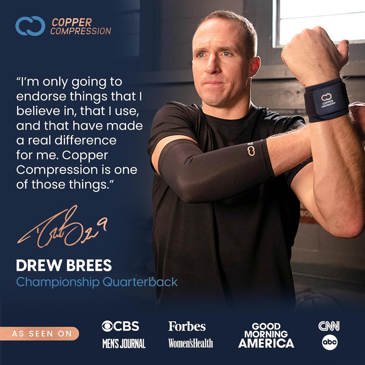 Copper Compression Wrist Wraps – Adjustable Copper Infused Wrist Support for Weightlifting, Workouts, Injury Recovery, Carpal Tunnel, Tendonitis, and Pain Relief – Breathable and Comfortable Straps