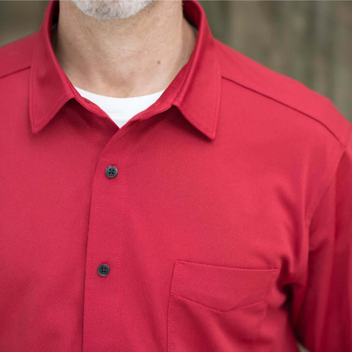 Adaptive Rio Red Magnetic Front Long Sleeve Cooling Shirt With Pocket