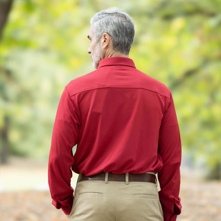 Adaptive Rio Red Magnetic Front Long Sleeve Cooling Shirt With Pocket