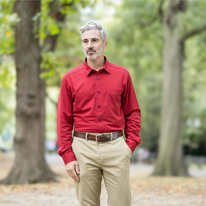 Adaptive Rio Red Magnetic Front Long Sleeve Cooling Shirt With Pocket