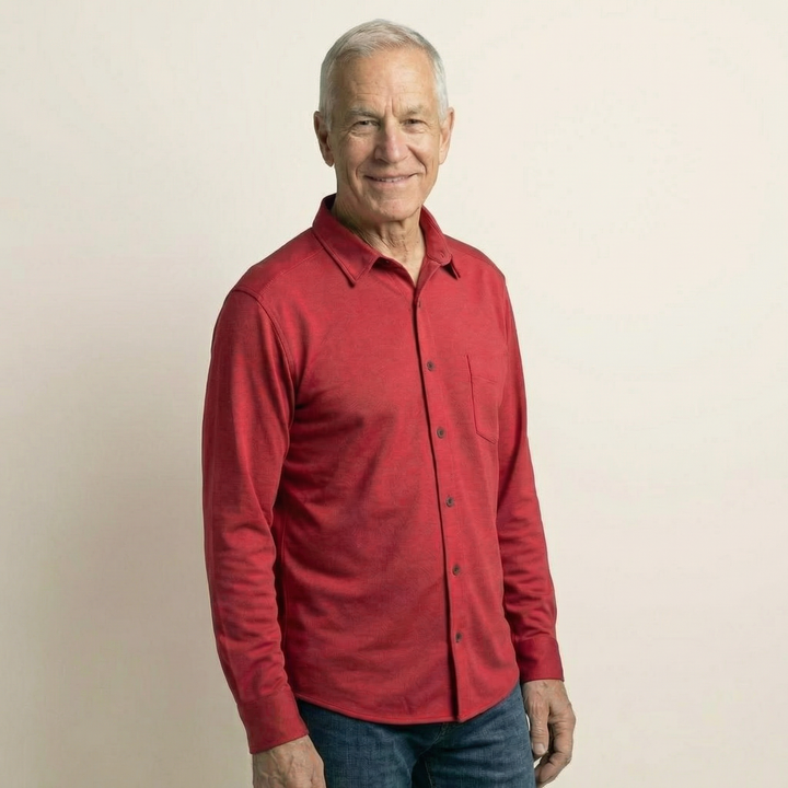 Adaptive Rio Red Magnetic Front Long Sleeve Cooling Shirt With Pocket